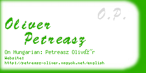 oliver petreasz business card